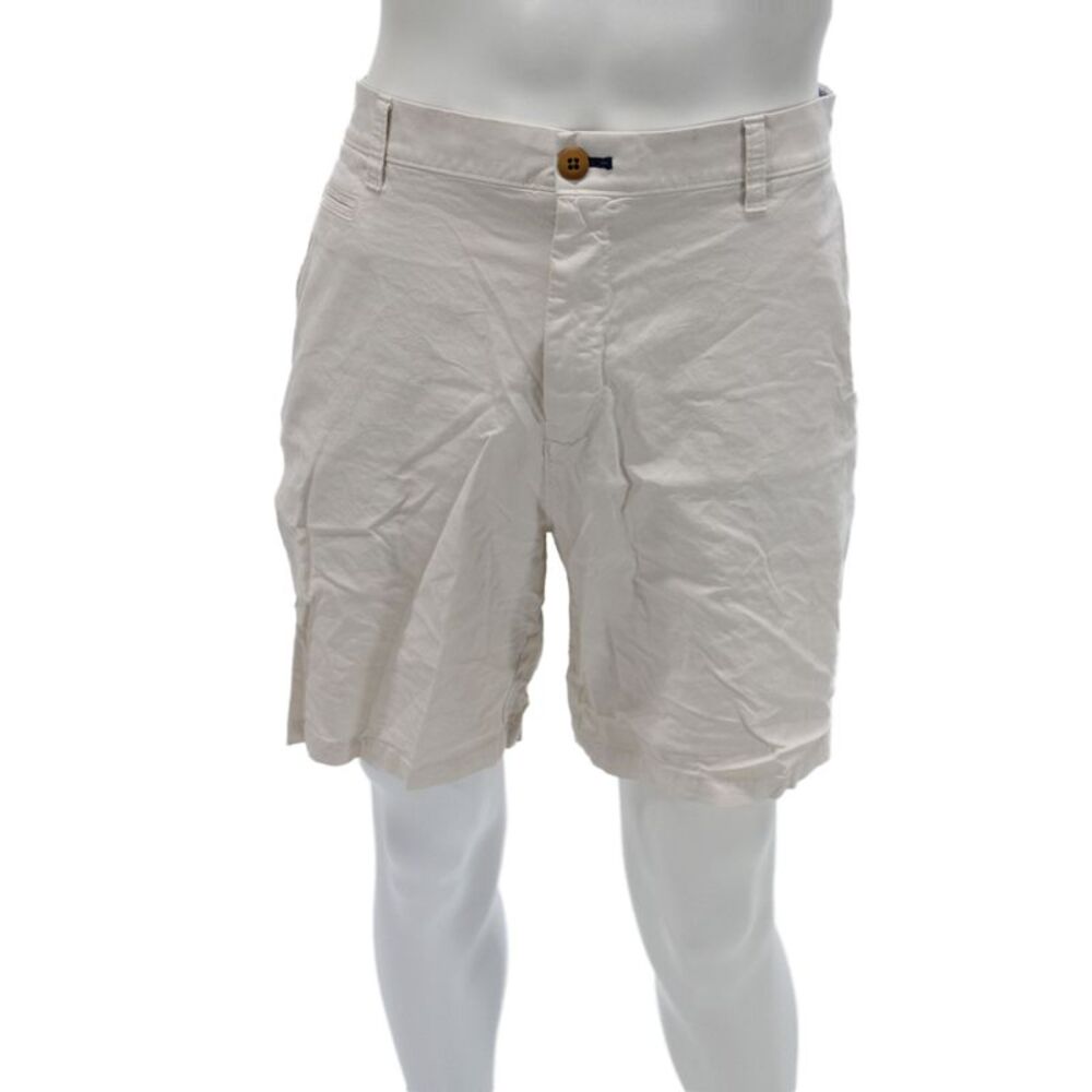 Johnnie-o Mens Chino Shorts Beige Pima Cotton Button Closure Size 40